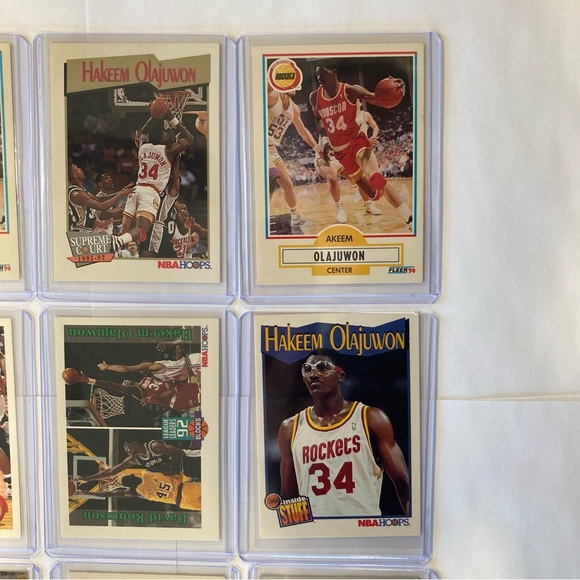 Lot of 9 90s Hakeem Olajuwon NBA Basketball Trading Cards Houston Rockets Akeem - Picture 6 of 16